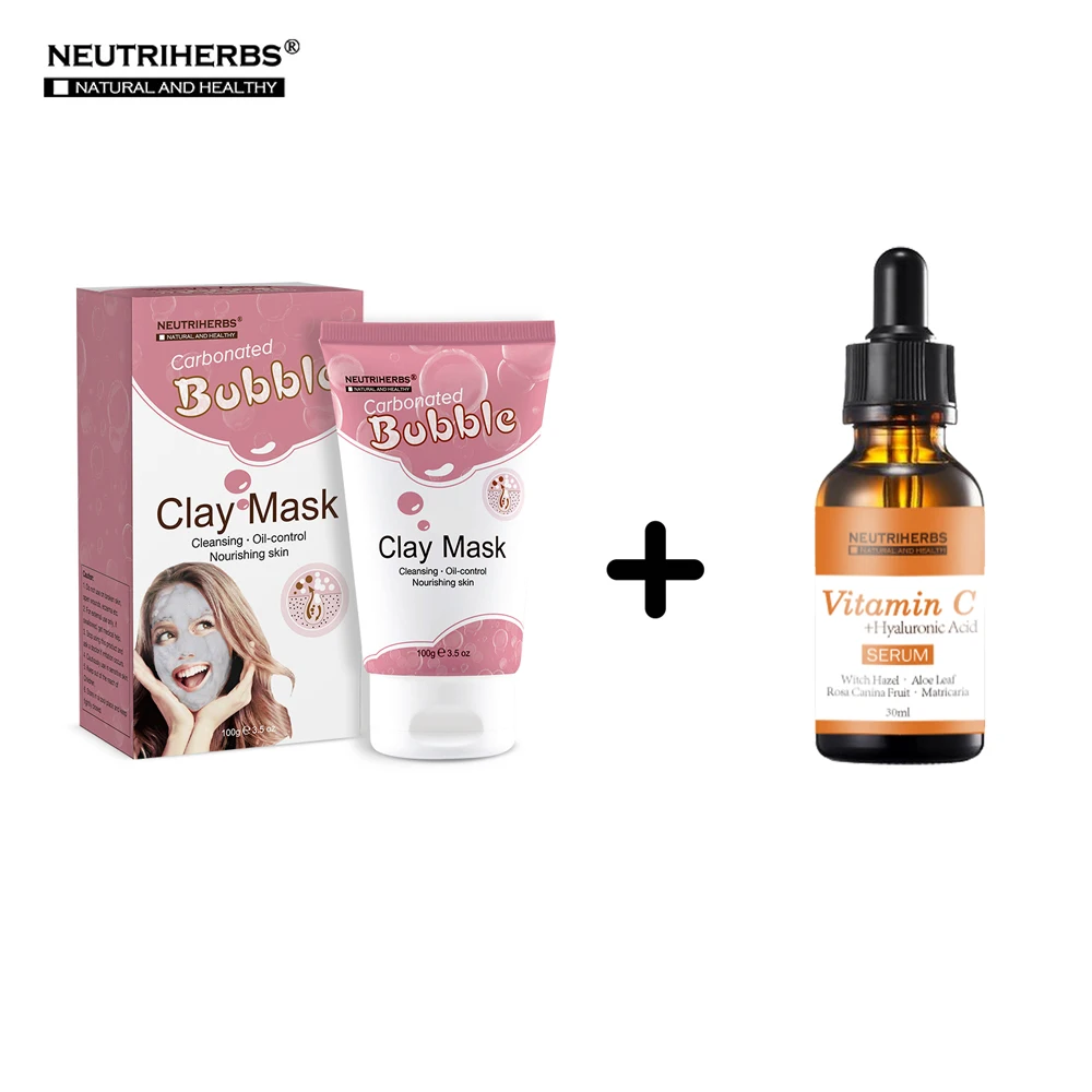 

Neutriherbs Carbonated Bubble Mud Mask + Facial Treatment Serum Deep Cleansing Oil Control, Moisturizing Whitening