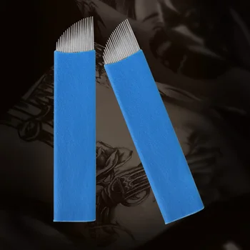 

Tattoo needle 20pieces 9 pin Sterilized Stainless Steel 3D tattoo Embroidery Eyebrow Permanent Makeup Needles Blade Hot Sale