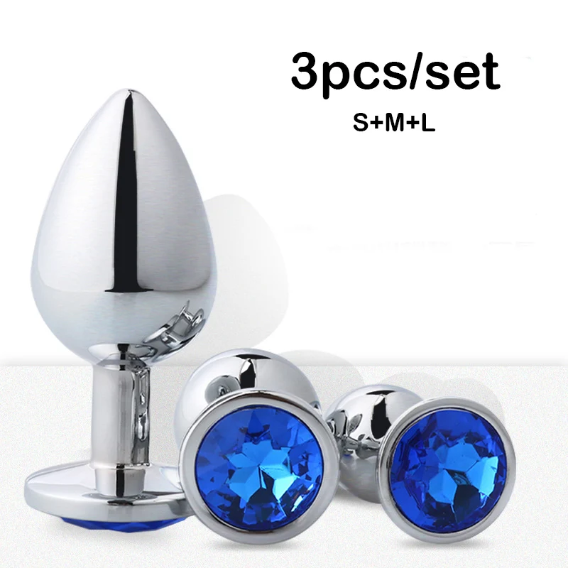 Buy 3pcs Set Stainless Steel Butt Plug Dilatador Anal Plug Set Metal Butt Plug