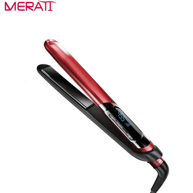 Flat Iron Straightening Irons Styling Tools LCD Display Titanium plates Professional Hair