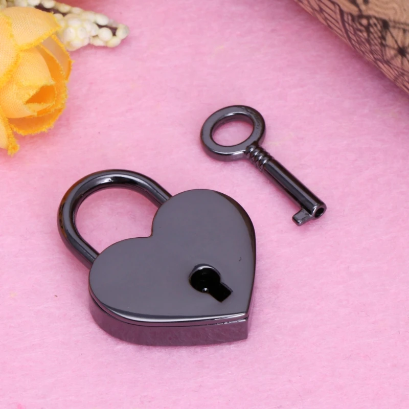 Блокировка ключа в форме сердца Винтаж старый античный стиль мини-навесные замки стилизованные под старину ключ замок с ключом