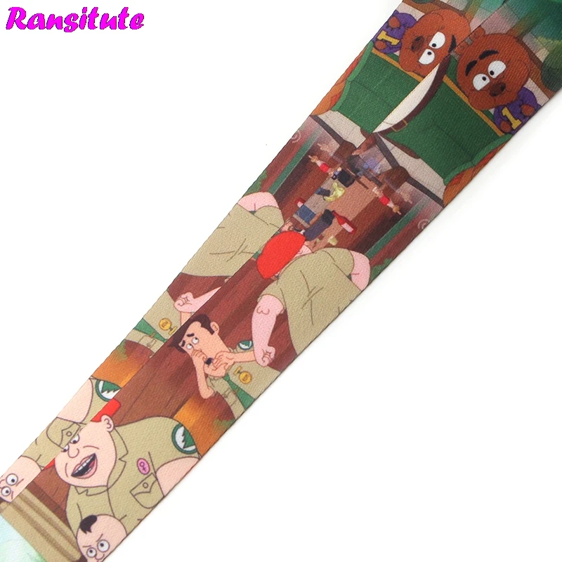 Ransitute R334 Brickleberry الحبل مفتاح ID بطاقة المحمول شريط لتعليق الهاتف المحمول USB شارة حامل DIY الحبل الصيف شريط حول ياقة الملابس الملحقات