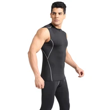 Спортивные Колготки мужской жилет влагу и быстро сохнет Баскетбол фитнес-спортивные футболки Бег спортивный костюм