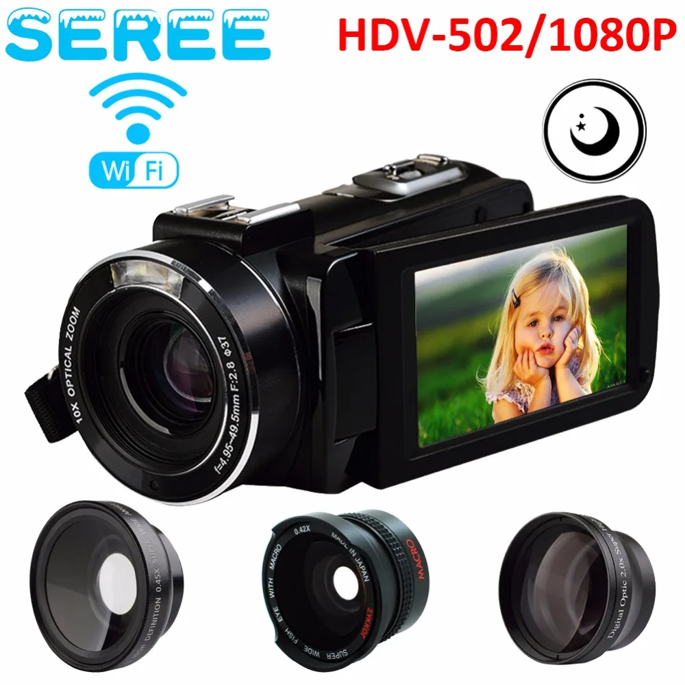 Seree Portable WIFI Camcorder FHD 1080p 30 FPS Max 24.0 MP 3.0
