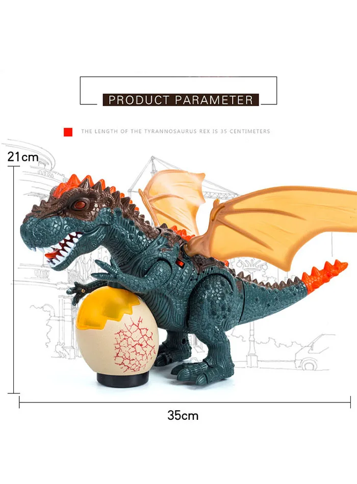 Brinquedos de Controle Brinquedos para Crianças Infravermelho Dinossauro Remoto Tyrannosaurus Balançando Cabeça Flash Olhos Ovos Andando Spray Dino rc 9 Infravermelho rc dinossauro brinquedos de controle remoto