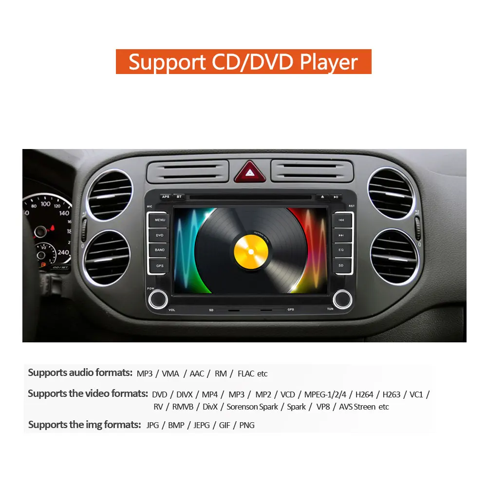 Pantalla الوسائط المتعددة Podofo VEUR 2Din الروبوت الصوت DVD GPS متوافقة يخدع VW Golf شاران يخدع في CANBUS