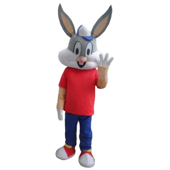 

EASTER BUNNY MASCOT COSTUME Bugs gray Rabbit Hare Adult Fancy Dress Cartoon Suit Fancy Dress