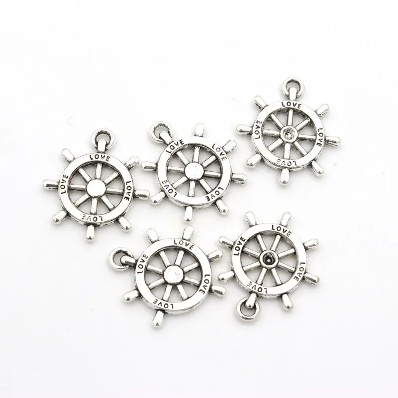 

10Pcs Tibetan Silver Metal Rudder Pendant Charm For Jewelry Making Handmade Jewelry Bracelet Necklace Diy Accessories Wholesale