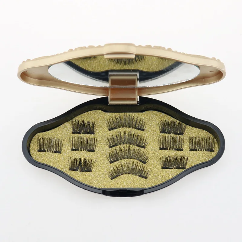 

3D Mink Makeup Magnetic Eyelashes Dual Triple Magnet Eye Lashes Ultra Thin Reusable Make up False Eyelashes