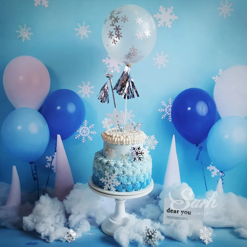 Рождественские белые серебряные конфетти в форме снежинок шар прозрачный шар кисточка торт Топпер для вечерние украшения десерт прекрасный подарок