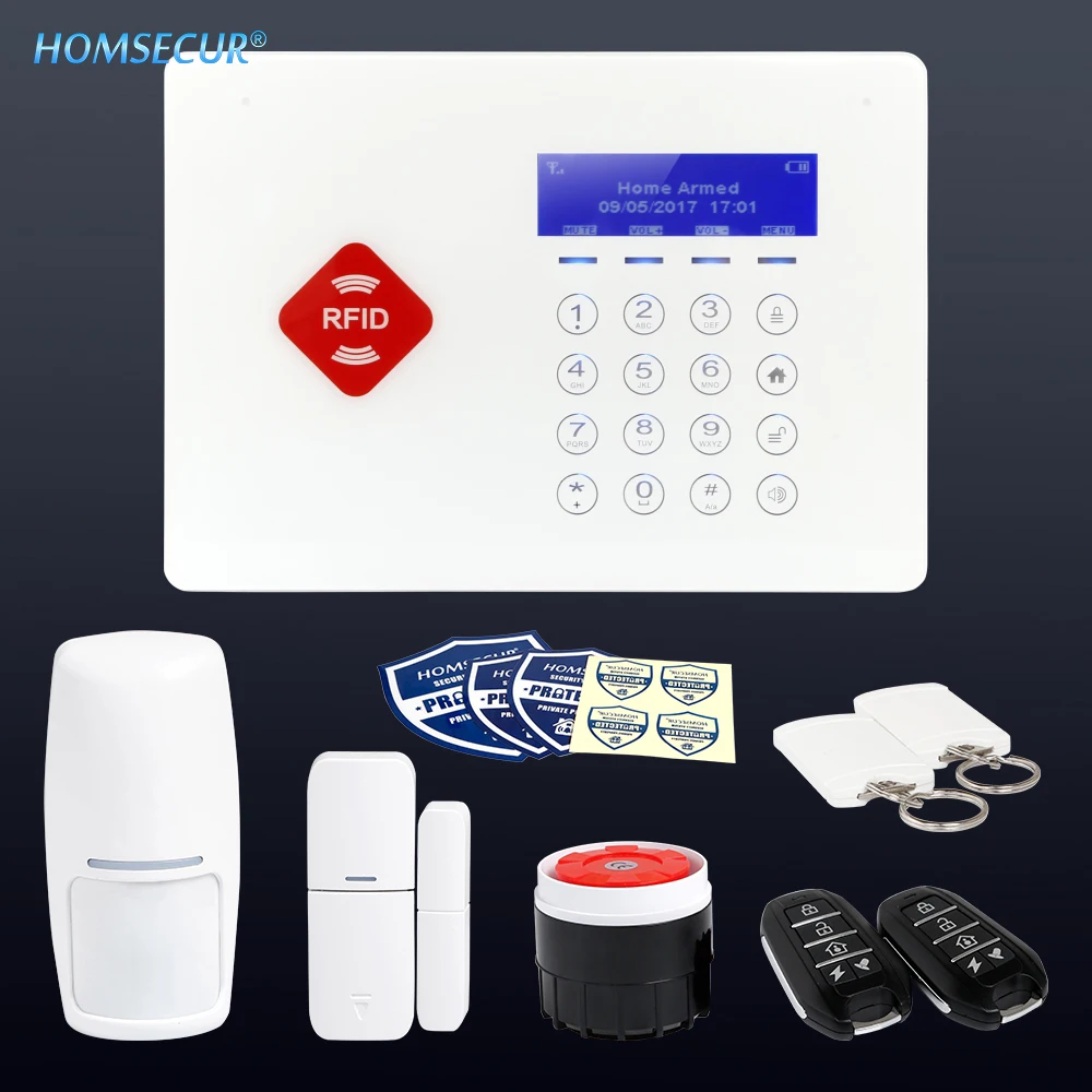 

HOMSECUR App Controlled Wireless GSM RFID Home House Alarm System With IOS/Android APP