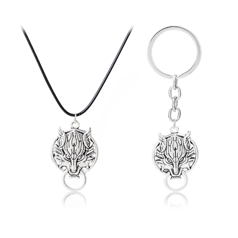 

Game Final Fantasy VIII 8 Griever Squall Leonhart Lion Head Necklace VII 7 Cloud Wolf Pendant Men Jewelry 18727