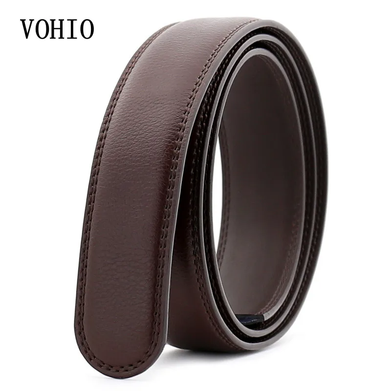 VOHIO, роскошный бренд, женский кожаный ремень, мужской ремень, автоматический, черный, коричневый, ширина 3,0 см, женские ремни, без пряжки