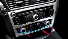 For High-equipped model! For Audi Q5 8R 2008- 2016 Car Styling Interior Stainless Accessories Center Control Pannel Cover 1pcs