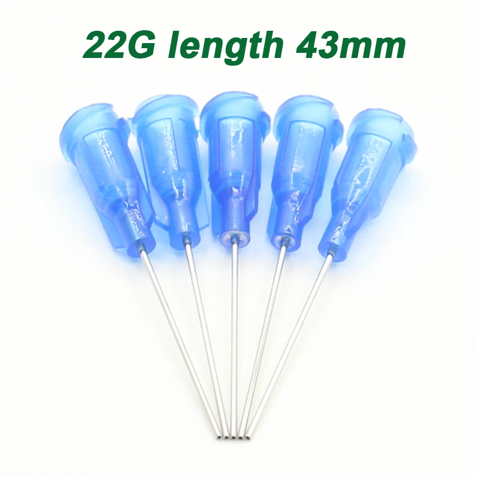 

50pcs 22G length 43mm Precision passivated S.S. Dispense Tip with PP Safetylok hub, glue dispenser needles