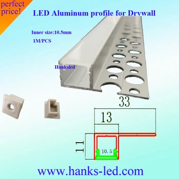 

10pcs 1m drywall led aluminum profile wide recessed channel aluminum housing
