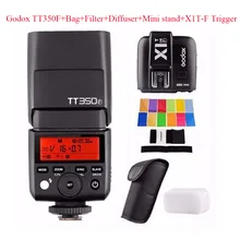 Godox TT350F 2.4G HSS 1/8000s TTL GN36 Camera Flash Speedlite for Fuji Cameras + X1T-F Trigger+Bag+Filter+Diffuser+Mini stand
