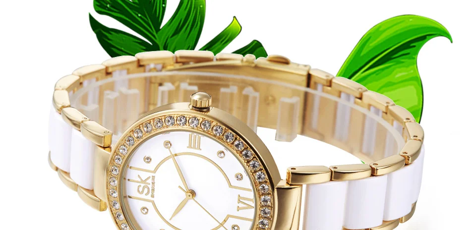 Новый 2017 подарок shengke бренд Для женщин часы-браслет fashioncrystal Нержавеющая сталь кварцевые наручные часы Reloj Mujer sk леди смотреть
