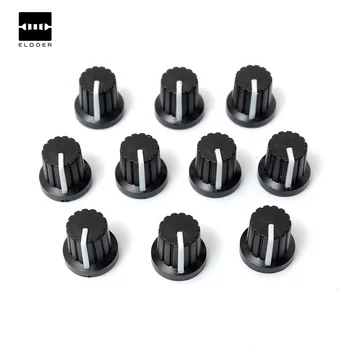 

Newest !! Hot Sale 10 Pcs 6mm Shaft Hole Dia Plastic Threaded Knurled Potentiometer Knobs Plastic Caps