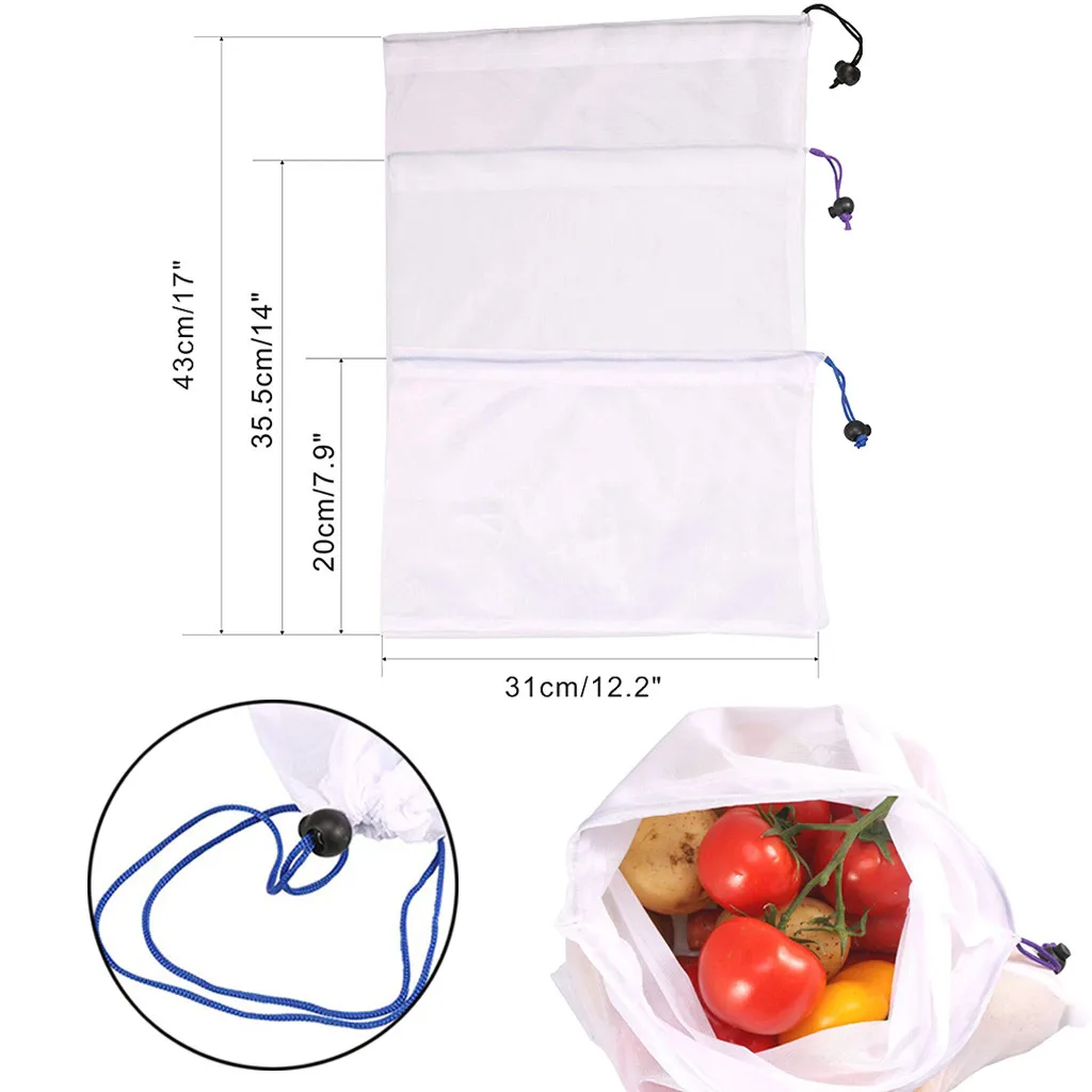 1 шт. многоразовые сетки производить сумки моющиеся экологически чистые сумки для продуктовых покупок хранения фрукты овощи игрушечные