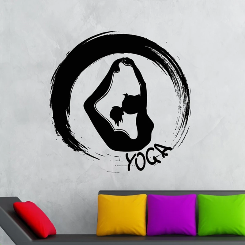 DCTAL Buddha Quotes Namaste Wall Decals Yoga Mandala Wall Stickers Living Rooms DIY Home Decor Yoga Lotus Decoration