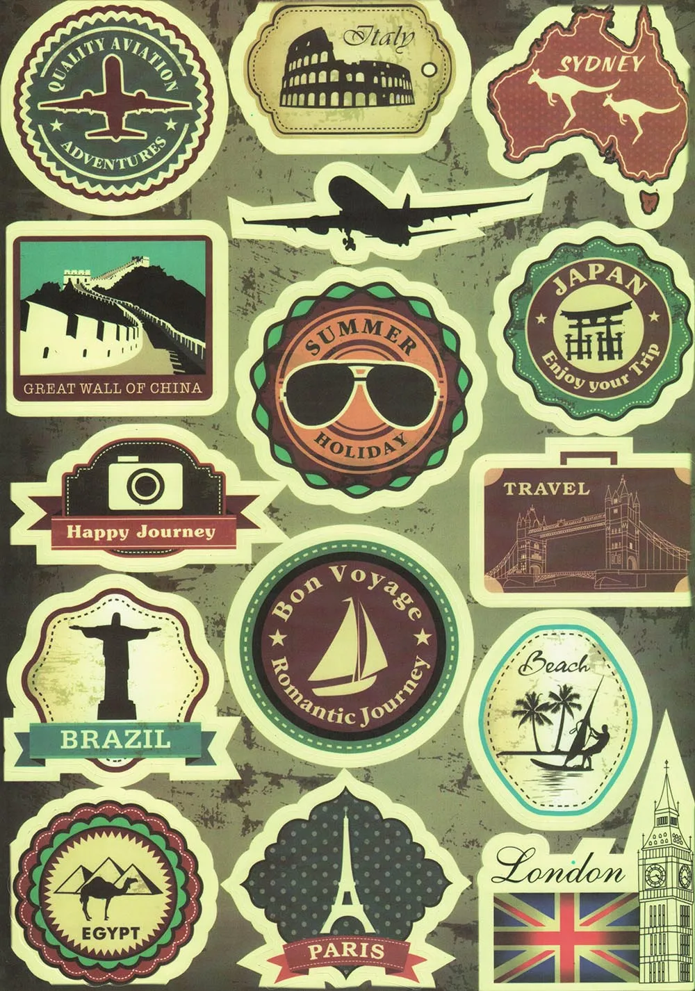 

Hot selling Retro TV Refrigerator Luggage Stickers Laptop Beauty For Macbook Pro Iphone Ipad Phone Stickers