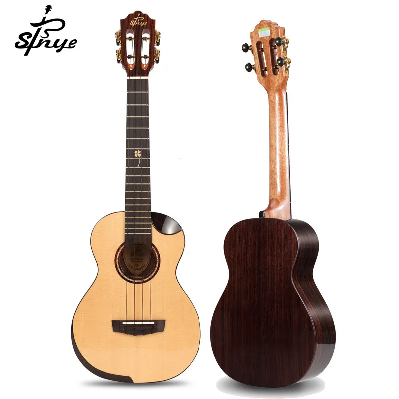 

Professional Sinye Solid Ukulele Tenor Concert Electric Ukulele Solid Spruce Ukelele Guitar 23 26 Strings Instruments