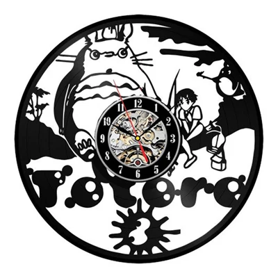 Студийные Ghibli My neigher Totoro виниловые настенные часы современный дизайн милый мультфильм 3D наклейки спальня часы настенные часы 12 дюймов - Цвет: 3