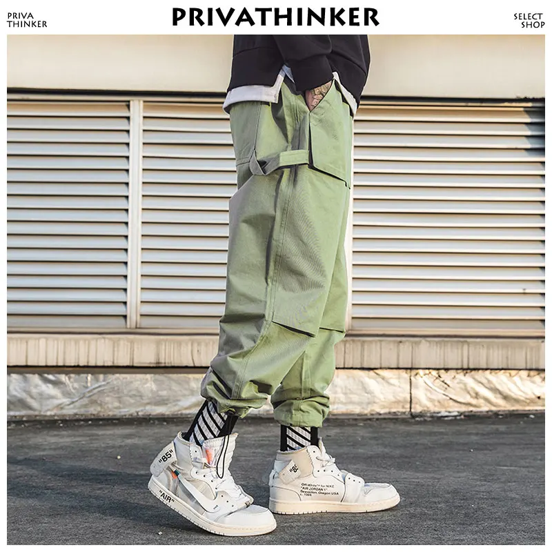Privathinker мужские брюки карго цвета хаки 2019 мужской кошелек длиной до щиколотки