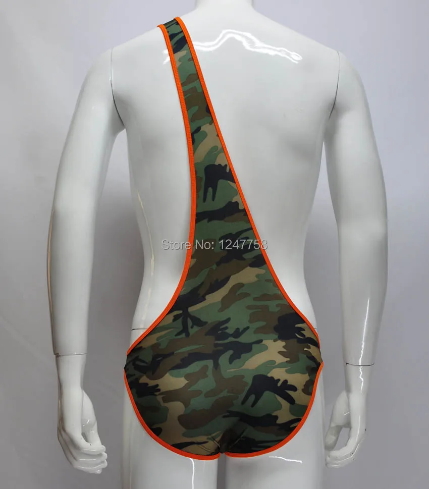 جديد الرجال التمويه الملابس الداخلية ملابس تحتية للمصارعة واحد Shouder على يوتار سترة جديد الرجال التمويه الملابس الداخلية ملابس تحتية للمصارعة واحد Shouder على يوتار سترة