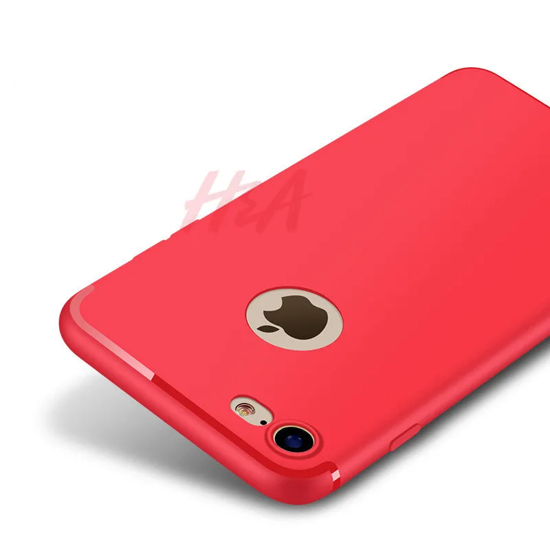 Ультратонкий силиконовый чехол H& A для iphone 7, 6, 6 S, 8 X, черный чехол, мягкий ТПУ матовый чехол для телефона, для iphone 7, 8 plus - Цвет: Красный