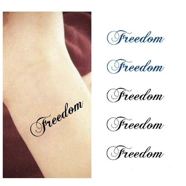 10pcs freedom letter designs waterproof temporary tattoos sticker letter design for tattoos