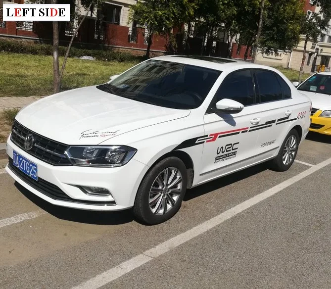 Левая сторона полные наклейки на Автомобильный кузов Индивидуальные Авто обе стороны полосы автоспорта стикер индивидуальный Декор водонепроницаемый
