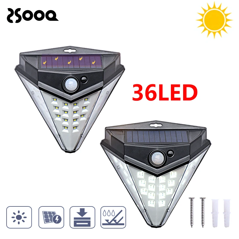 

32Leds Outdoor Garden Solar Lamp PIR Motion Sensor Solar Powered Diamond Shape LED Yard Wall Light Outdoor Night Light LSL139
