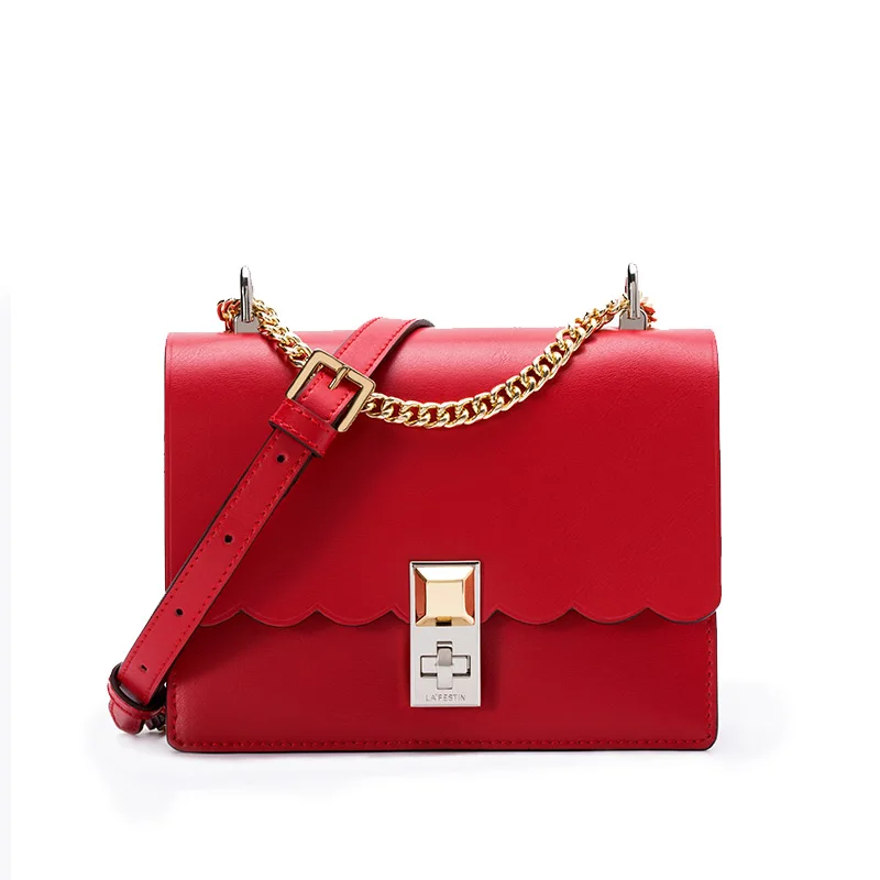 LA FESTIN сумки для женщин Новая модная сумка через плечо с цепочкой маленькая квадратная сумка - Цвет: Красный