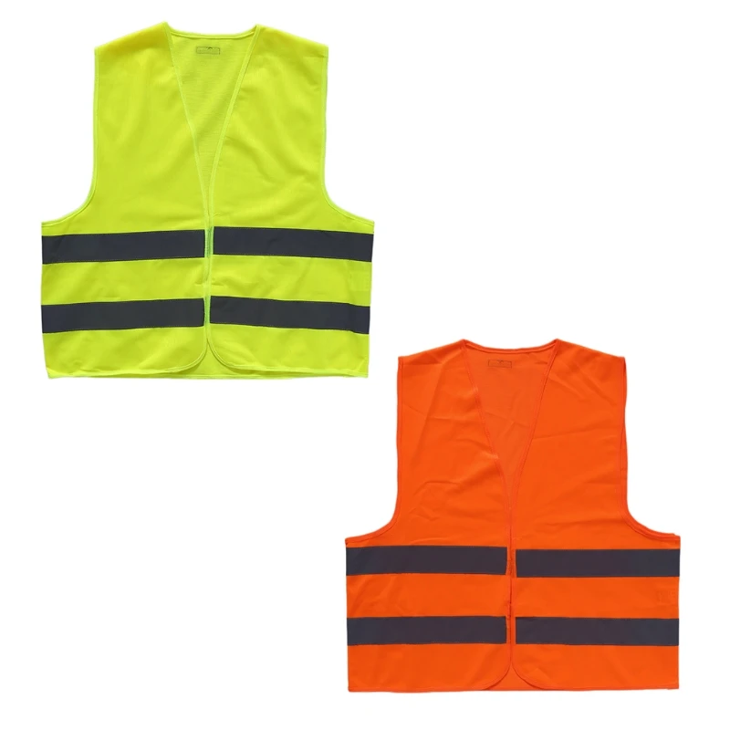 Высокая видимость жилет безопасности светоотражающие полосы куртка на молнии дорожное движение