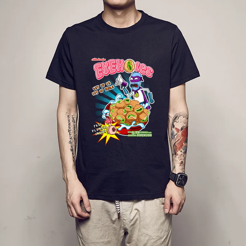 

Mens T SHIRTS Solid Color Short Sleeve Cotton Eyeholes Rick y Morty pickle morti tokyo ghoul tshirts male t-shirts kpop gaita