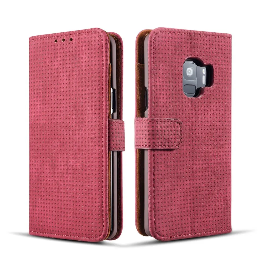L-FADNUT для samsung Galaxy S9 чехол S10 S8 плюс S10E S7 Edge Note 8 9 A6 A7 A8 J6 Роскошные Винтаж Чехол-портмоне из кожи с откидной крышкой - Цвет: Бордовый