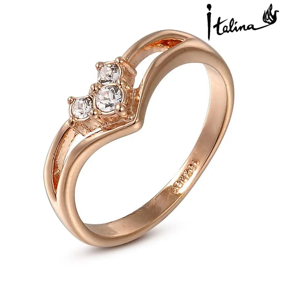 Real Italina Rigant Austrian Crystal 18K gold Plated Rings for Women Zirconia Fashion healthy Anti Allergies #RG90636