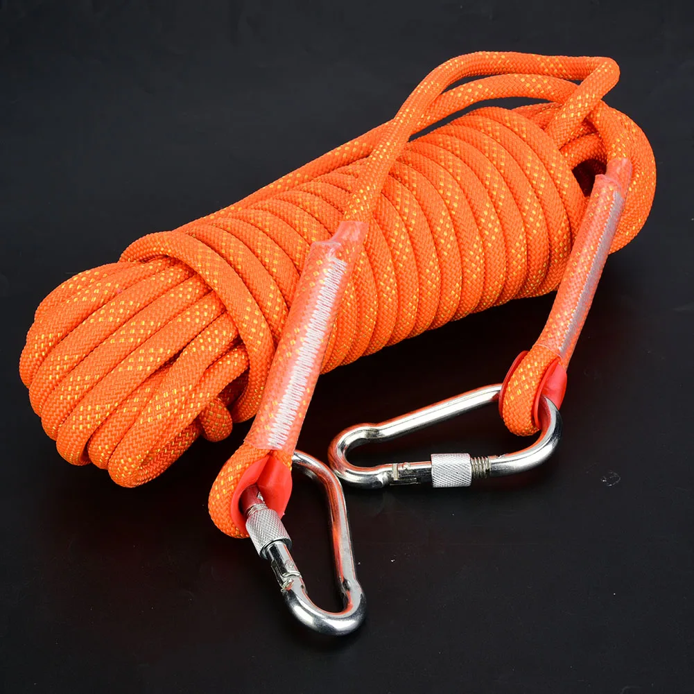 Corda de Escalada Cordão de Rock ao ar Livre de Alta Cabo de Segurança 12mm de Diâmetro Paracord Resistência Camping Caminhadas Escalada Acessório 15m 33 Paracord Corda de Escalada 15M 12mm de