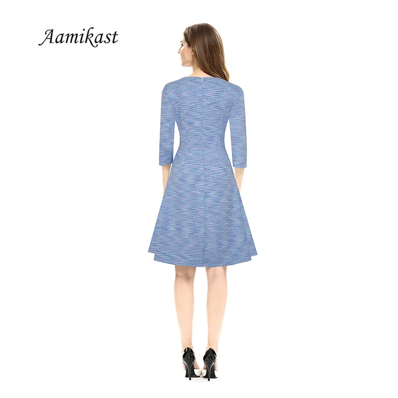 Новинка 2018 женская одежда для работы элегантное эластичное платье с рукавом 3/4