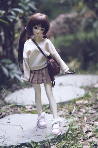 Бесплатная доставка 1/4 1/6 bjd Кукла Одежда кукольный свитер + юбка в складку кукла