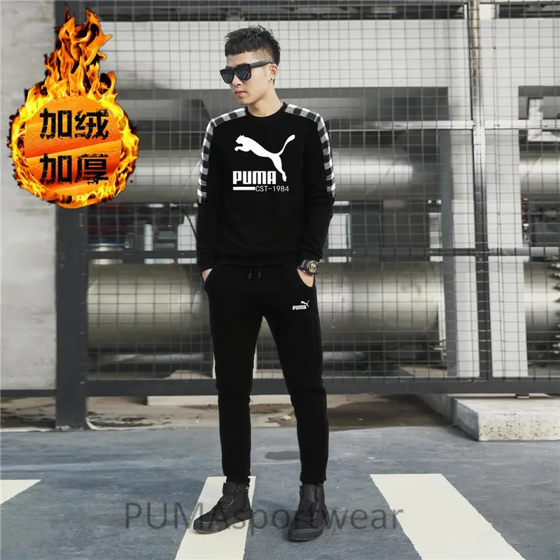 

New Arrival PUMA Classics Logo Men's and Women's Pullover Hoodies and Pants Sweatshirt Set Sportswear Size M-4XL