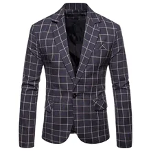 OSTRICH Новые мужские куртки тонкий костюм на пуговицах клетчатые Топы Повседневный блейзер мужской дизайн куртка сплошная куртка для мужчин блейзер