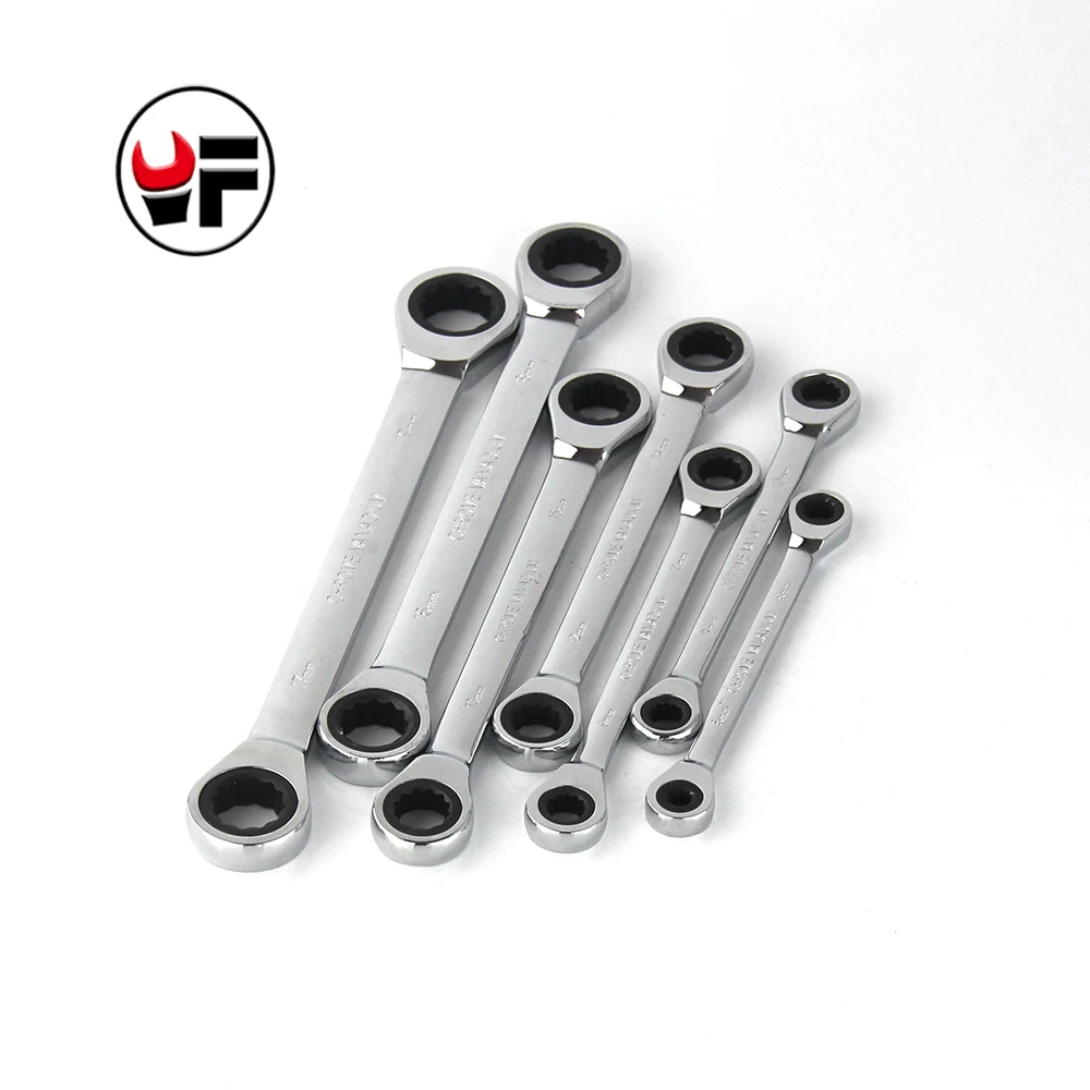 

YOFE 6*8mm Double End Ratchet Wrench Spanner Tool Gear Ring Wrench Ratchet Handle Chrome Vanadium Full Polished a set of keys