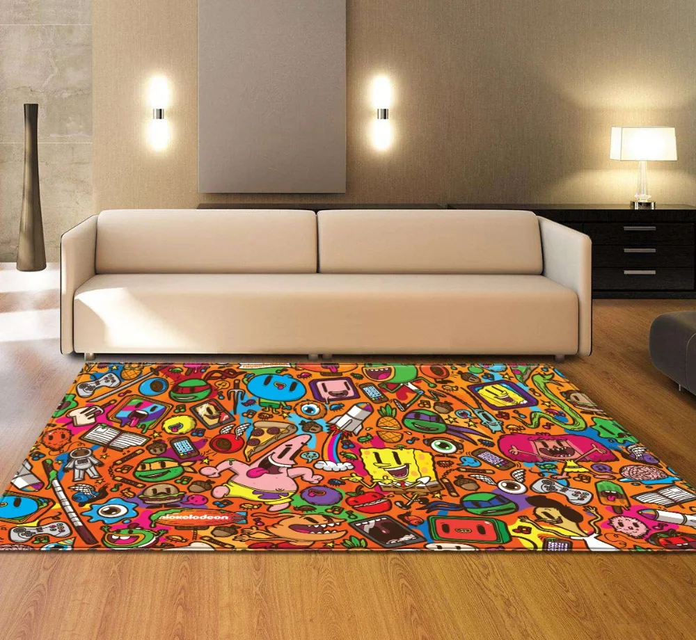 Красочные Мультяшные радужные ковры геометрической формы для современной гостиной Детский ковер большой Противоскользящий Sajad ковер для спальни