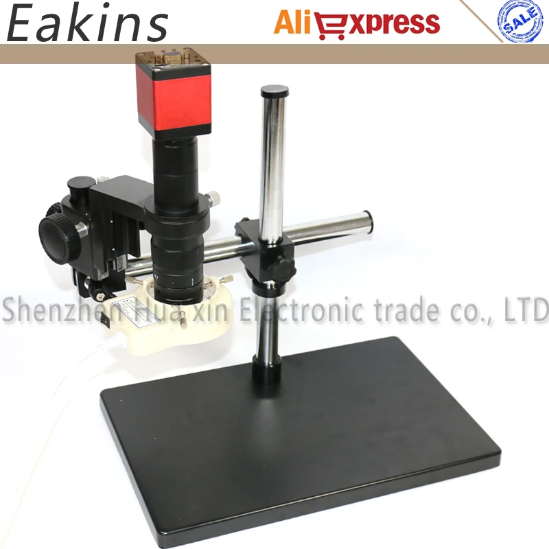 

13MP HDMI VGA outputs Industry Microscope Camera+Big Boom Stand Universal bracket+300X/180X C-MOUNT Lens+56 LED Light