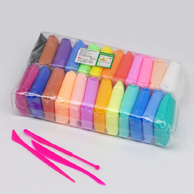 24 Colors Air Dry Super Light Clay Kids DIY Colored Clay Creative