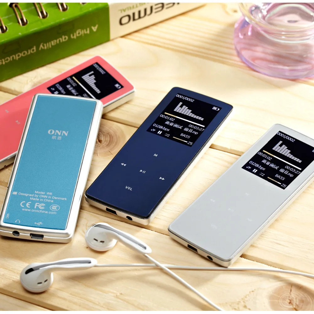 2016 New professional ONN MP3 Bluetooth Music Player 8GB storage 1 8 Inch Screen 60h Sports