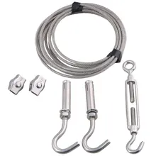 304 Нержавеющая сталь M4 3 м трос набор с Пластик упаковка для высушивания или натяжения на открытом воздухе